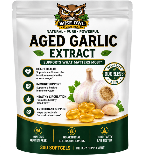 Wise Owl Natural Health™ Aged Garlic Extract™ (300 Softgels)