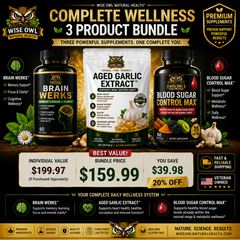 Complete Wellness 3-Product  Bundle™ Brain Werks™ + Blood Sugar Control Max™ + Aged Garlic Extract™