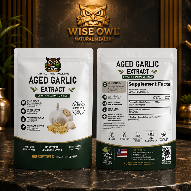 Wise Owl Natural Health™ Aged Garlic Extract™ (300 Softgels)