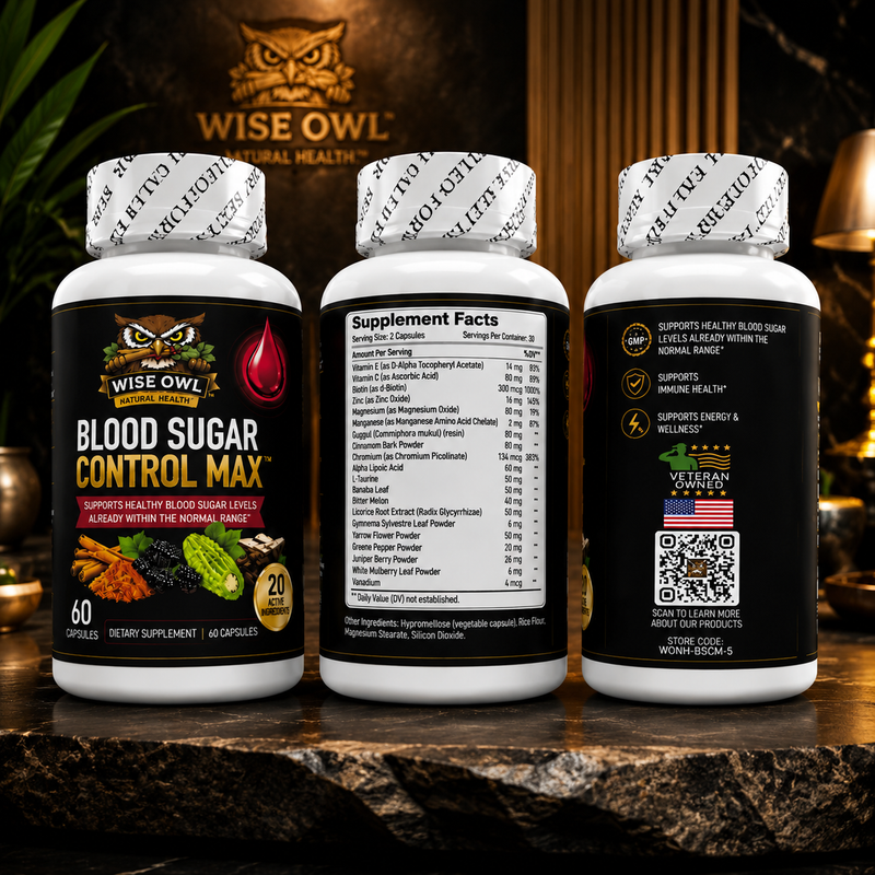 Wise Owl Natural Health(TM) Blood Sugar Control Max(TM) (60 Capsules)