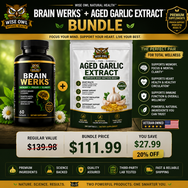 Any 2 Product  Wellness Bundle™ Brain Werks™ + Blood Sugar Control Max™ + Aged Garlic Extract™